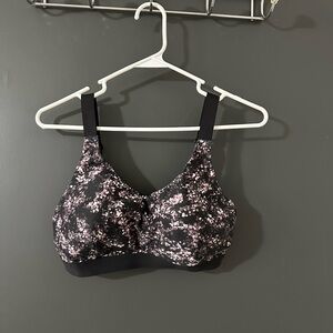 Floral Black and Pink Women's Bra